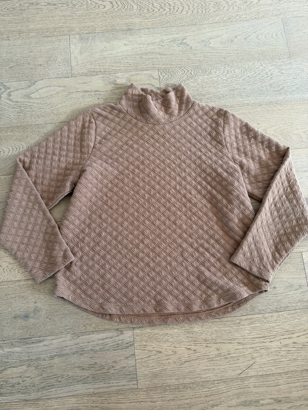 J. Crew Quilted Mockneck Pullover Sweatshirt Women's L